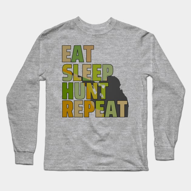 Eat Sleep Hunt Repeat Long Sleeve T-Shirt by Wild Catch